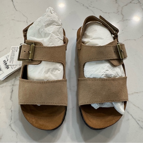 Zara Other - Zara boys Tan Suede Buckle Sandals 1 NWT